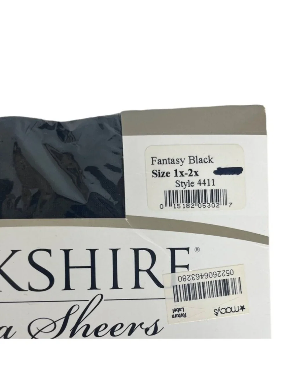 Berkshire Ultra Shears Pantyhose Control Top Sandlalfoot Fantasy Black 1X/2X New